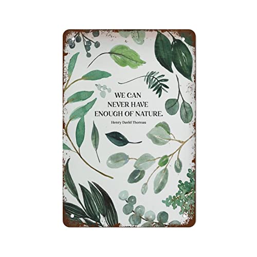 Wandkunst, Wandkunst, Naturzitat, "We Can Never Have Enough of Nature", Sommer-Kunstdruck, Aquarellblätter, lustiges Vintage-Blechschild für Zuhause, Kaffee, Geschenk für Damen und Herren, 20,3 x 30,5 Wandkunst, Wandkunst, Naturzitat, "We Can Never Have Enough of Nature", Sommer-Kunstdruck, Aquarellblätter, lustiges Vintage-Blechschild für Zuhause, Kaffee, Geschenk für Damen und Herren, 20,3 x 30,5 von Authere