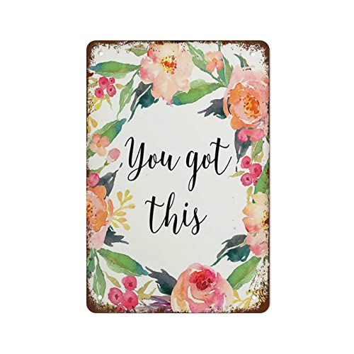 You Got This Print inspirierender Druck, motivierendes Zitat, Wandkunst, Wanddekoration, ermutigende Zitate, Wandkunst, lustiges Vintage-Blechschild für Zuhause, Kaffee, Geschenk für Frauen, 30,5 x You Got This Print inspirierender Druck, motivierendes Zitat, Wandkunst, Wanddekoration, ermutigende Zitate, Wandkunst, lustiges Vintage-Blechschild für Zuhause, Kaffee, Geschenk für Frauen, 30,5 x von Authere