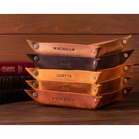 Personalisierte Jubiläumsgeschenke, Würfeltablett, Rolltablett, Personalisierte Ledertablett, Valet Tablett, Weihnachtsgeschenke von AuthorL