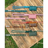 Personalisierte Seil-Hundeleine, Lederhalsband & Kotbeutelhalter-Set - Geflochtene Leine Geschenk Für Hundeeltern, Welpen Zu Fuß Geburtstag von AuthorL