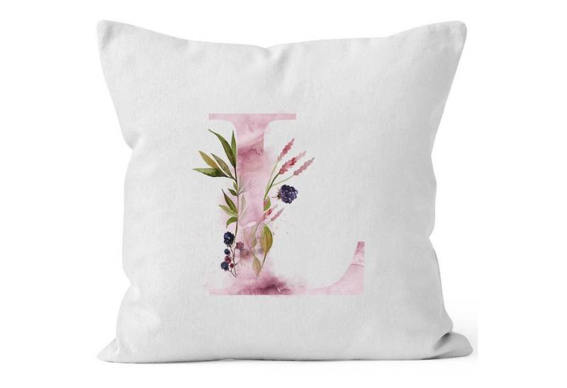 Autiga Dekokissen Kissenbezug Buchstaben-Kissen "[object Object]" Buchstabe Alphabet Monogramm Anfangsbuchstaben Watercolor gezeichnet Kissen-Hülle Autiga® von Autiga