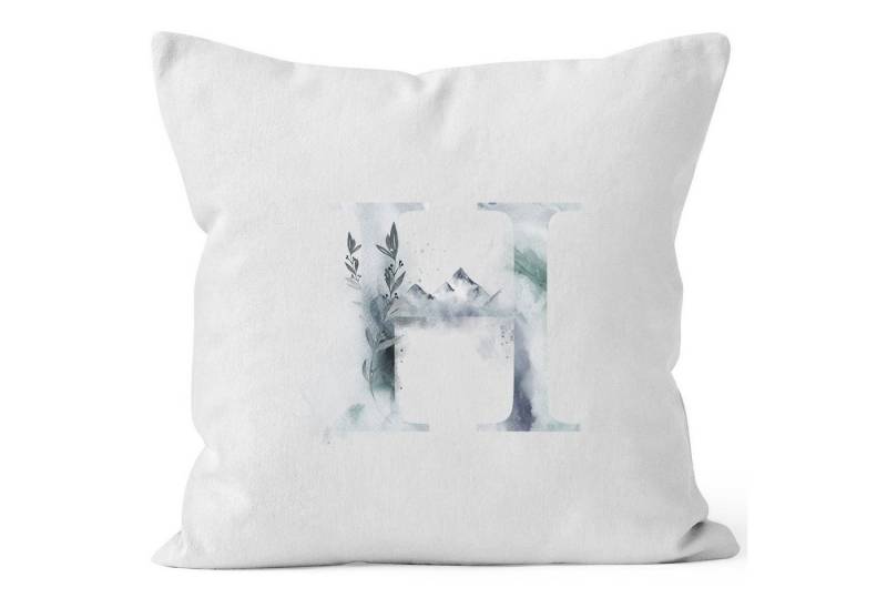 Autiga Dekokissen Kissenbezug Buchstaben-Kissen "[object Object]" Buchstabe Alphabet Monogramm Anfangsbuchstaben Watercolor gezeichnet Kissen-Hülle Autiga® von Autiga