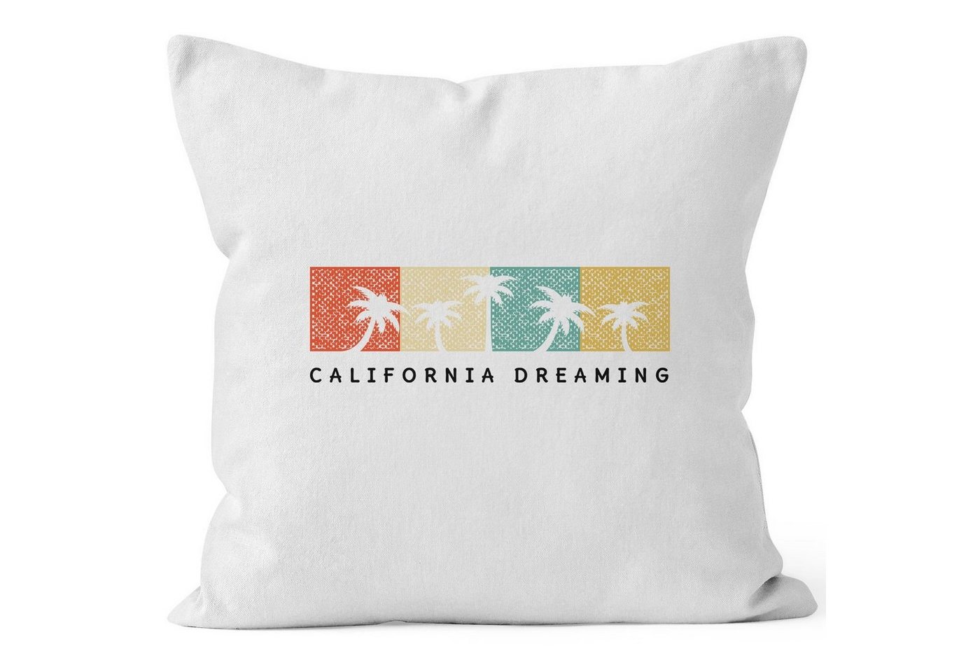 Autiga Dekokissen Kissenbezug California Dreaming Summer Party Palmen Palms Retro Kissenhülle Dekokissen 40x40 Baumwolle Autiga® von Autiga