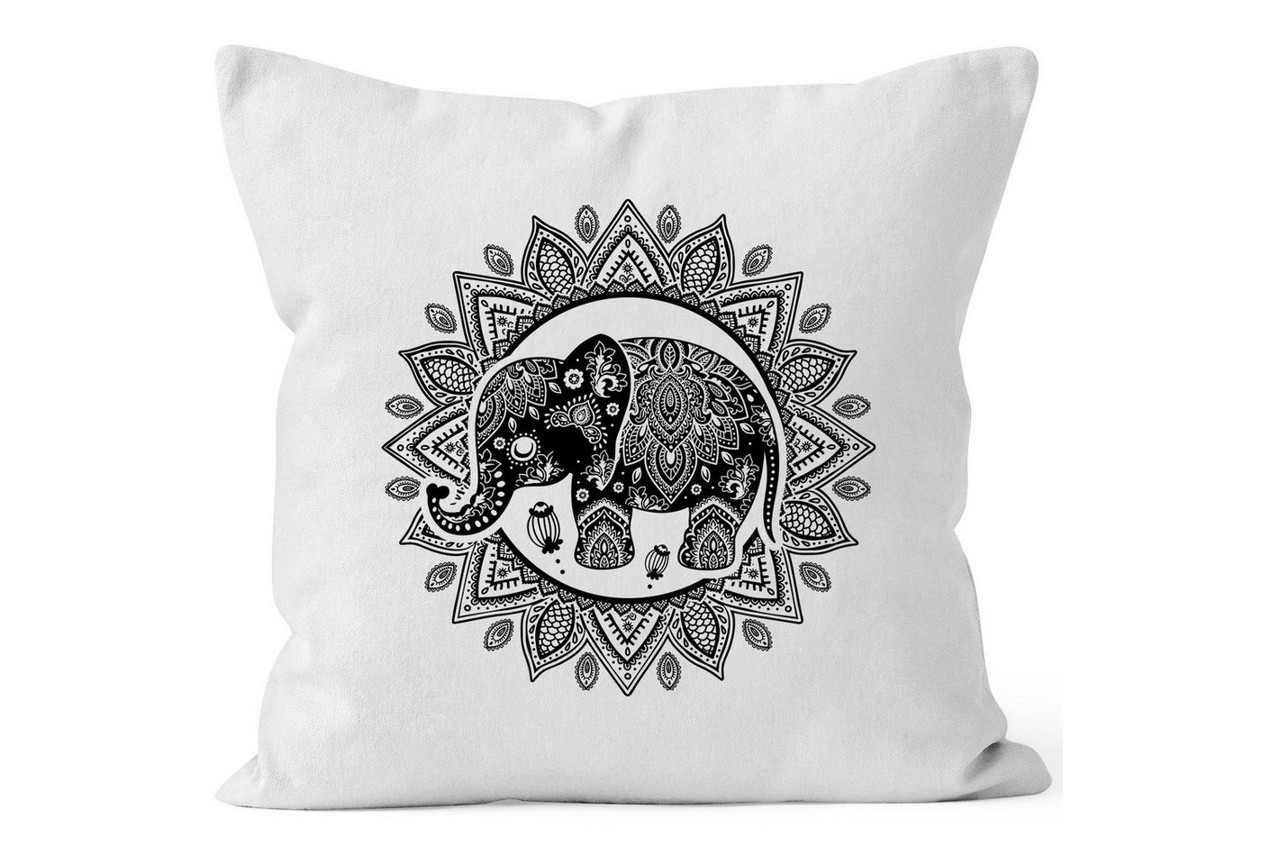 Autiga Dekokissen Kissenbezug Elefant Mandala Boho Bohamian Ethno Tribal Ornament Kissen-Hülle Deko-Kissen Autiga® von Autiga