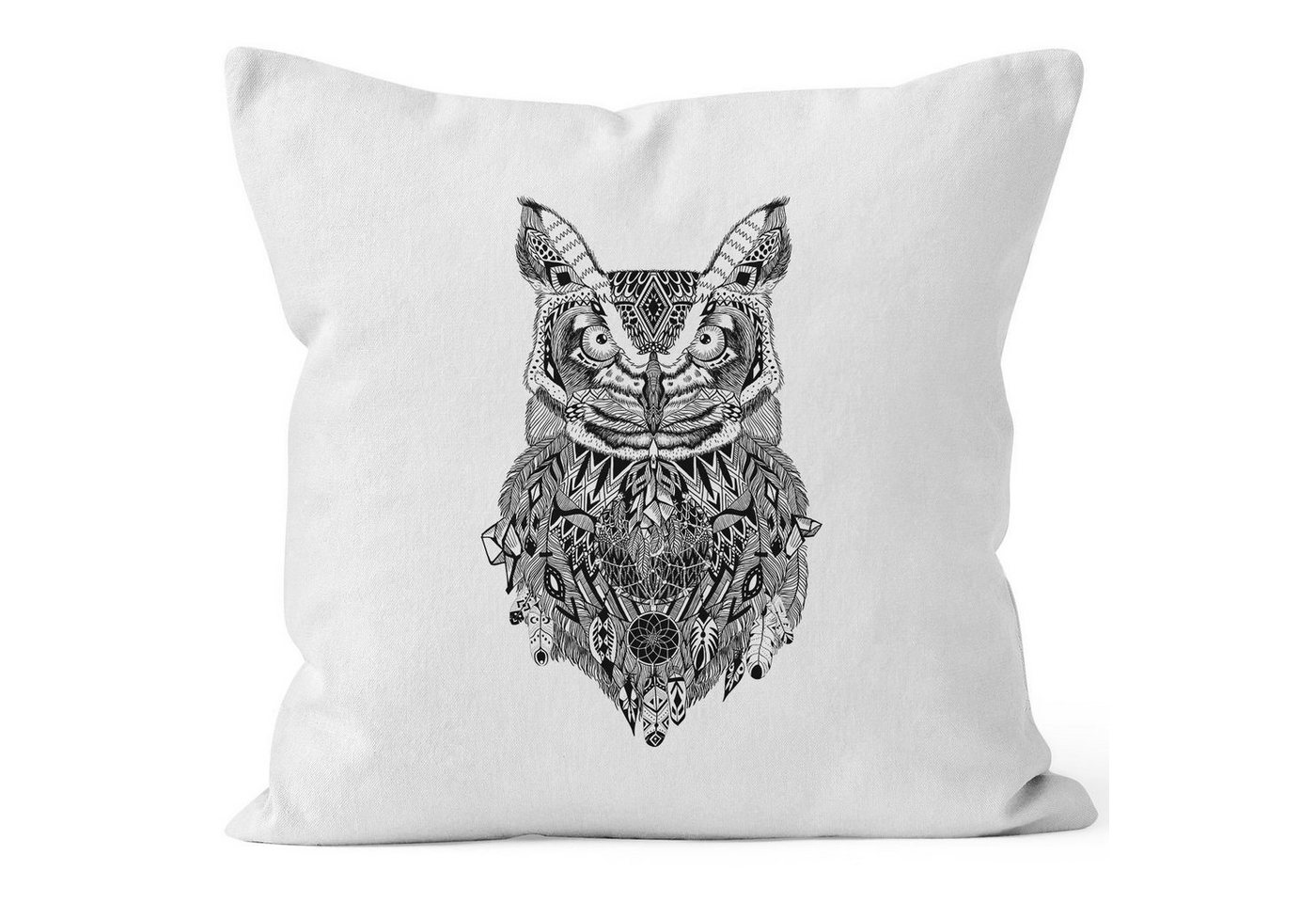 Autiga Dekokissen Kissenbezug Eule Atzekenmuster Ethno Boho Bohamian Atzec Owl 40x40 Autiga® von Autiga