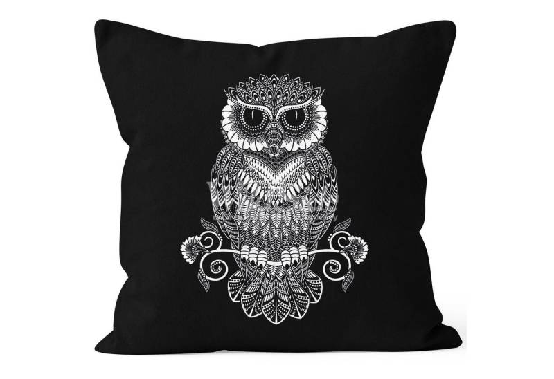 Autiga Dekokissen Kissenbezug Eule Mandala Zentangle Owl Kissenhülle Dekokissen Baumwolle Autiga von Autiga