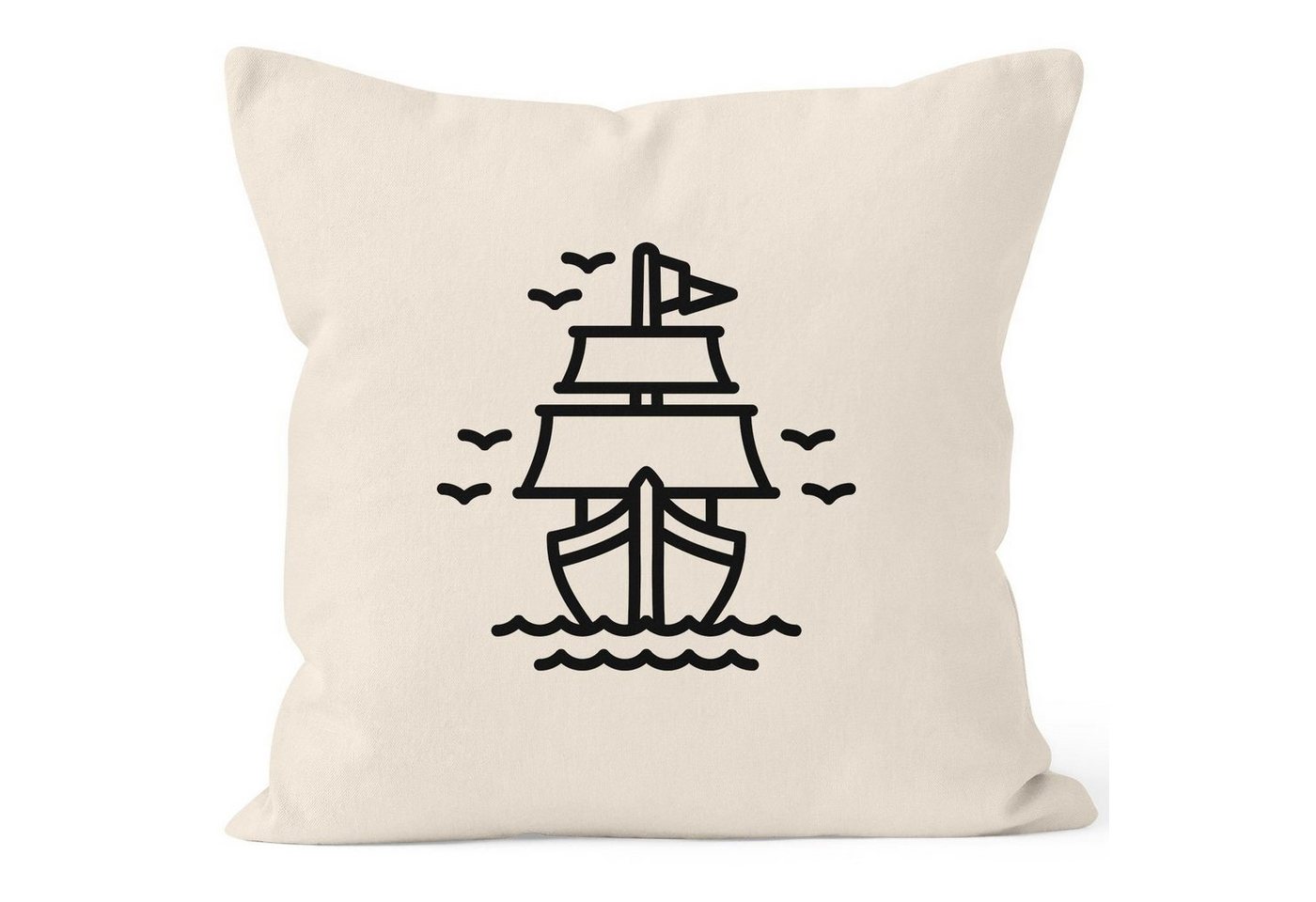 Autiga Dekokissen Kissenbezug Schiffchen Segeln Sailing Kissen-Hülle Deko-Kissen 40x40 Baumwolle Autiga® von Autiga