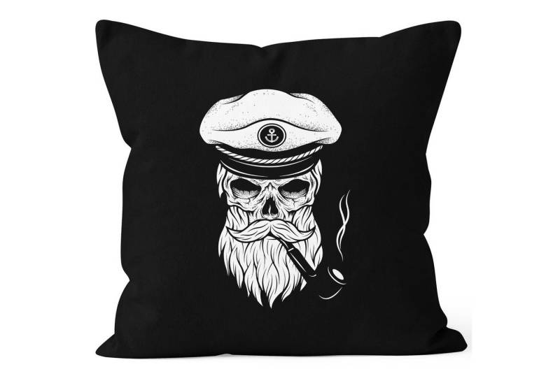 Autiga Dekokissen Kissenbezug Totenkopf Kapitän Captain Skull Bard Hipster Seemann 40x40 Autiga® von Autiga