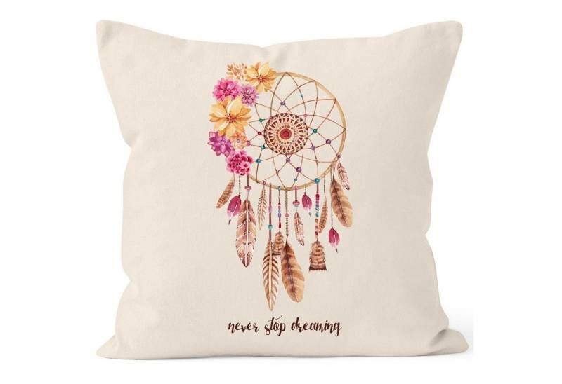 Autiga Dekokissen Kissenbezug Traumfänger Blumen Flower Dreamcatcher Boho Bohamian Watercolor Kissen-Hülle Deko-Kissen Autiga® von Autiga
