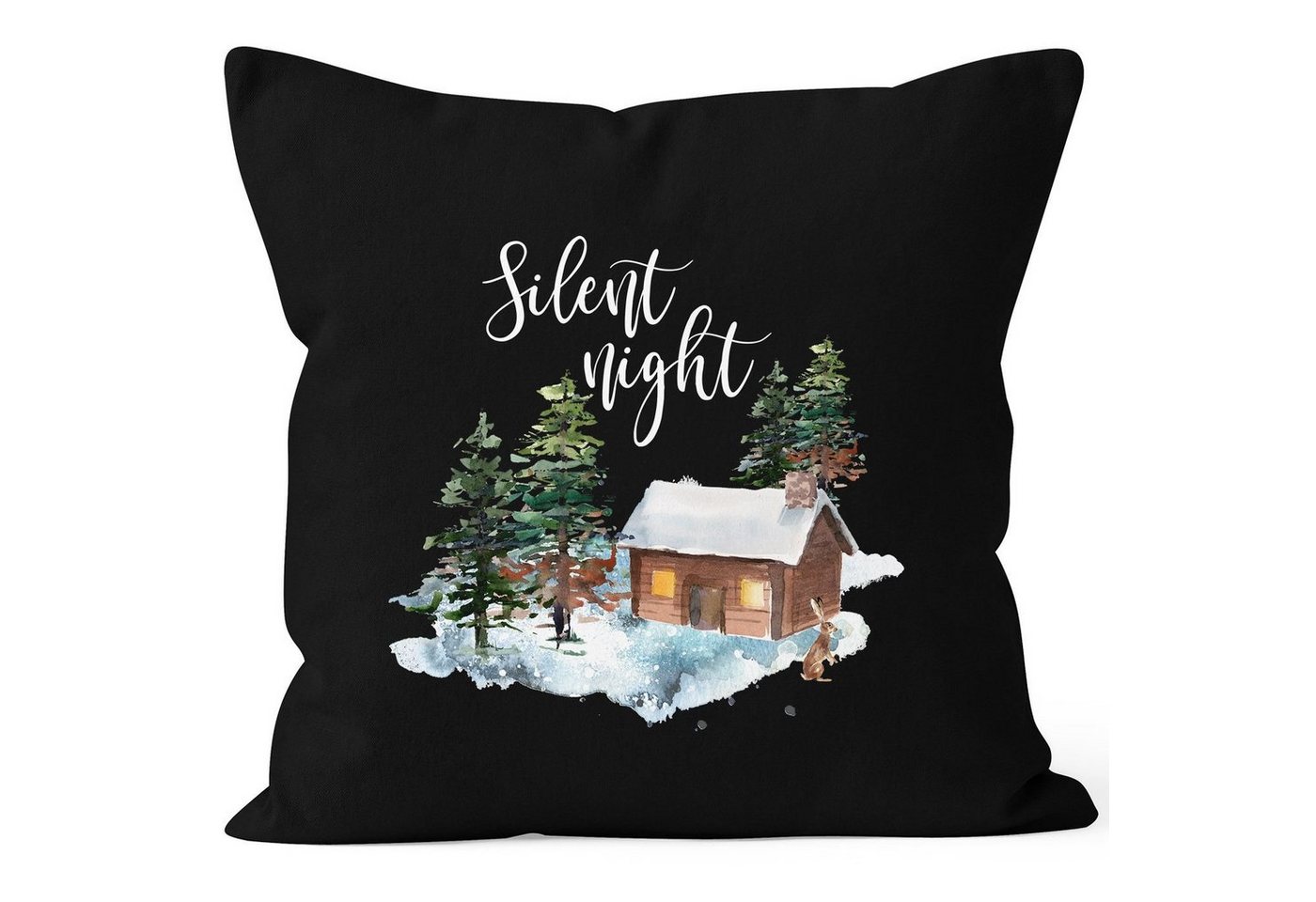 Autiga Dekokissen Kissenbezug Weihnachtskissen Weihnachten Winter Schnee Silent Night Christmas Autiga® von Autiga