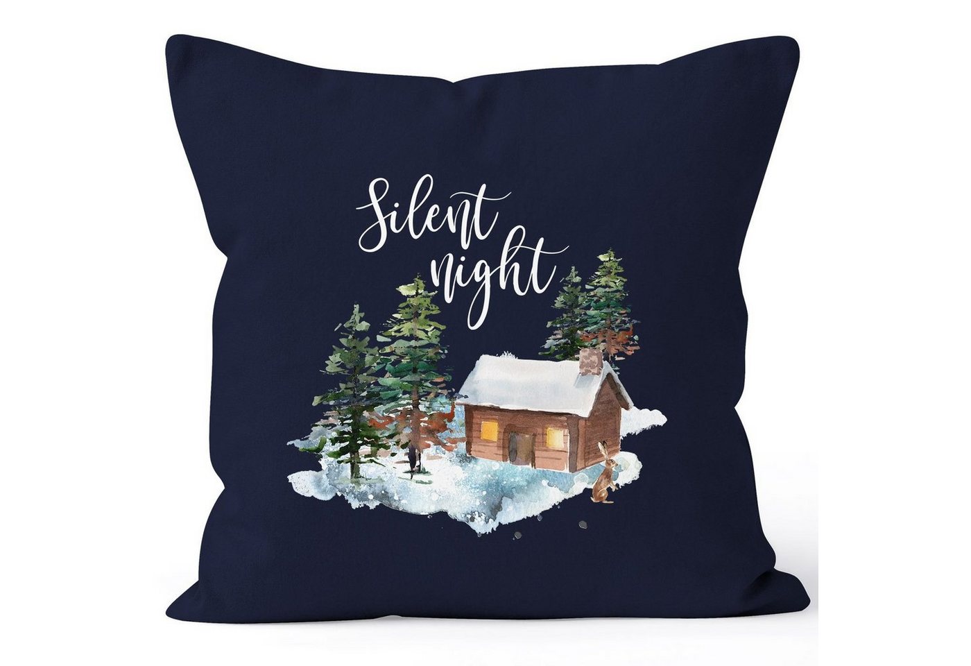 Autiga Dekokissen Kissenbezug Weihnachtskissen Weihnachten Winter Schnee Silent Night Christmas Autiga® von Autiga