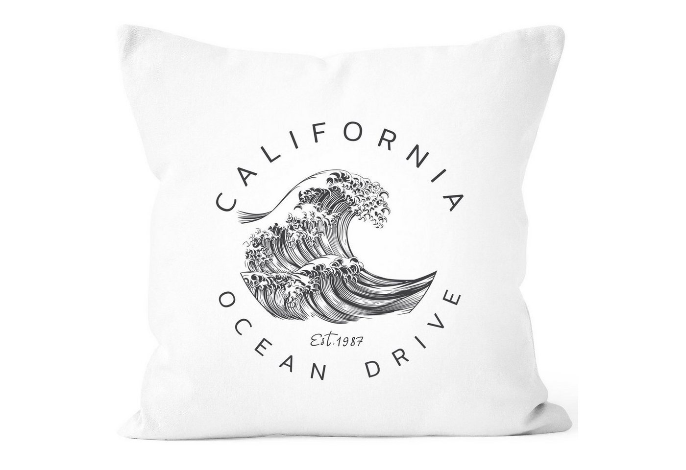 Autiga Dekokissen Kissenbezug Welle Wave California Ocean Drive Surf Summer Kissen-Hülle Deko-Kissen Autiga® von Autiga