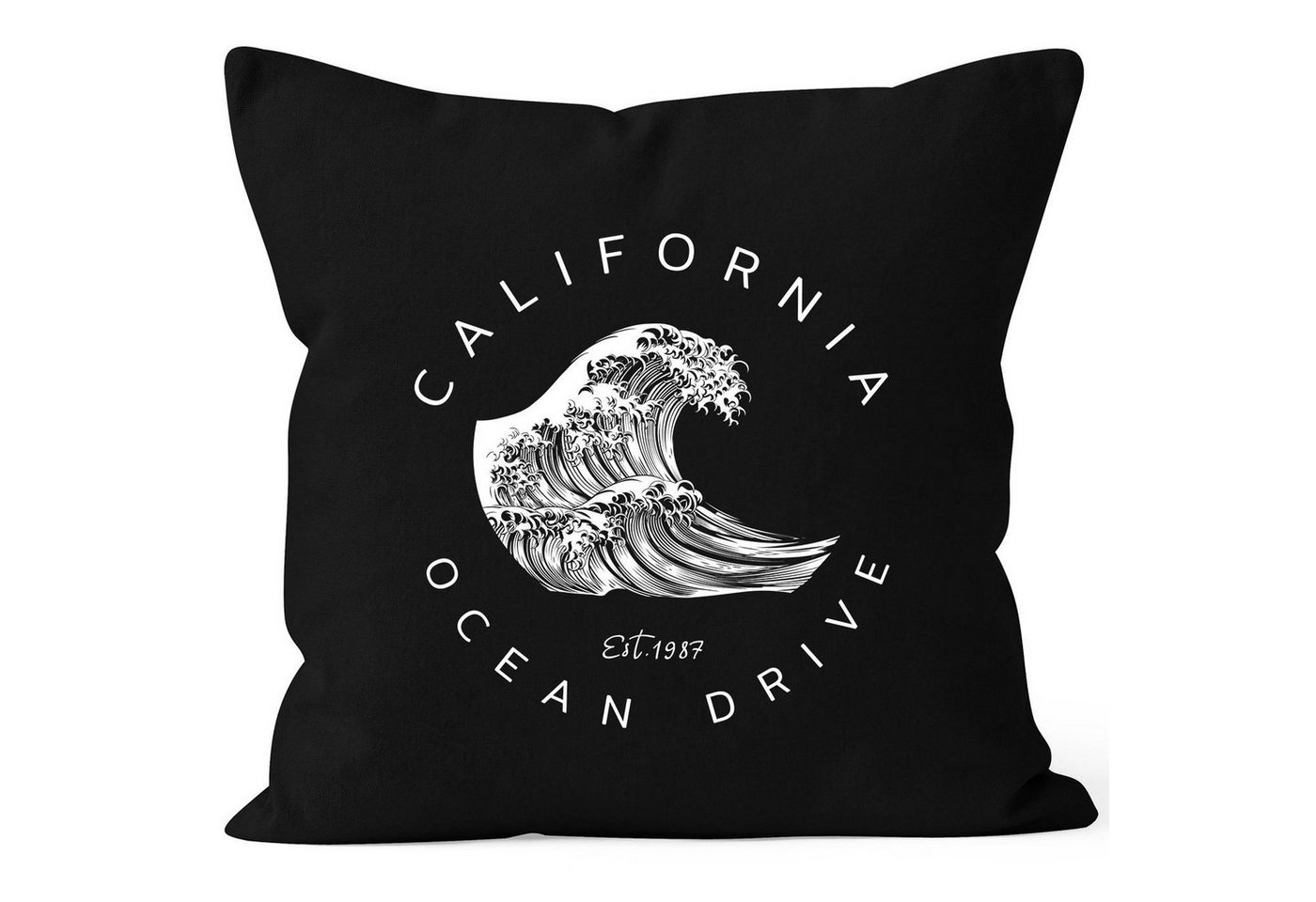 Autiga Dekokissen Kissenbezug Welle Wave California Ocean Drive Surf Summer Kissen-Hülle Deko-Kissen Autiga® von Autiga