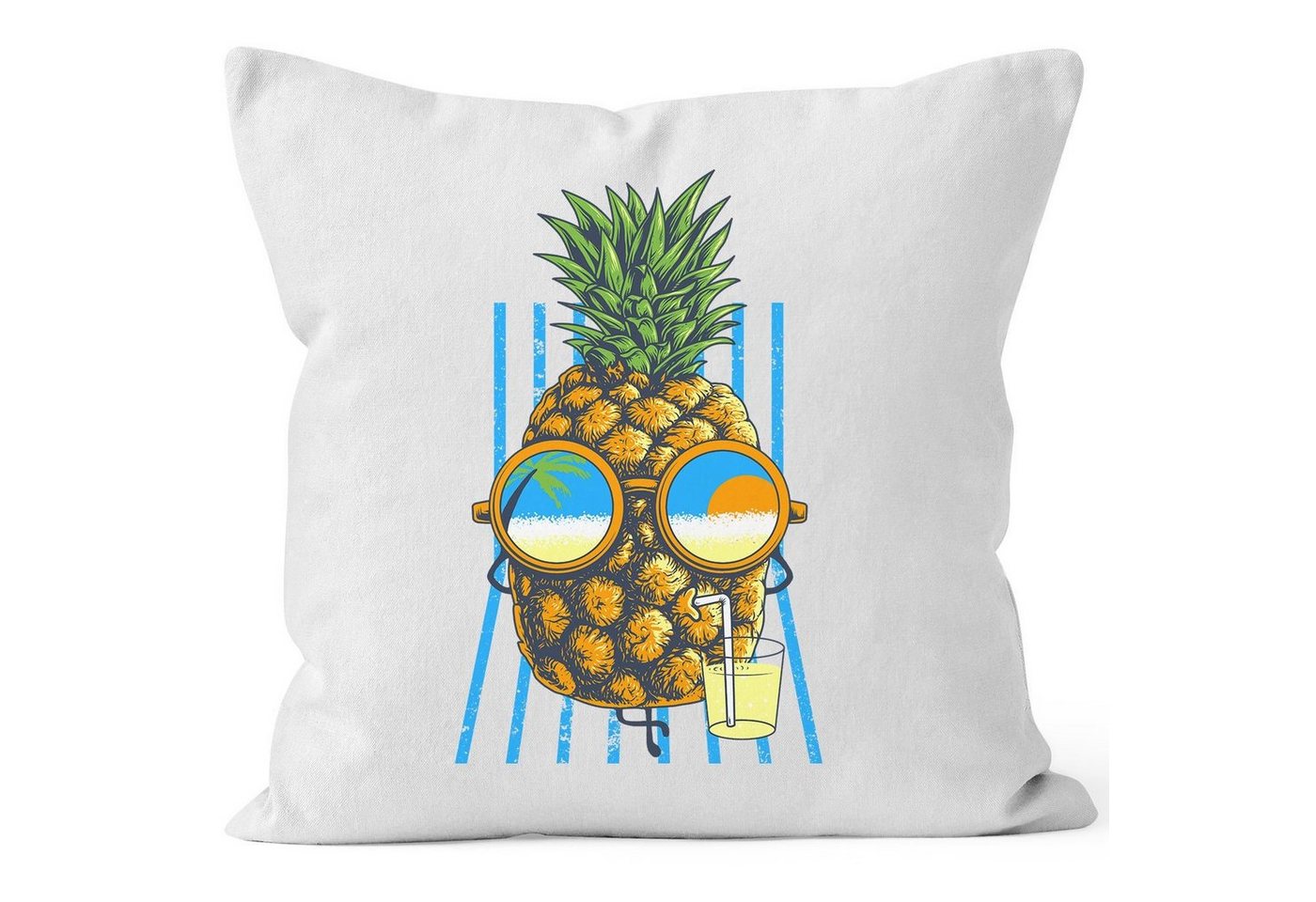 Autiga Dekokissen Kissenbezug chilling Ananas Pinapple Sommer Beach Cocktail 40x40 Autiga® von Autiga