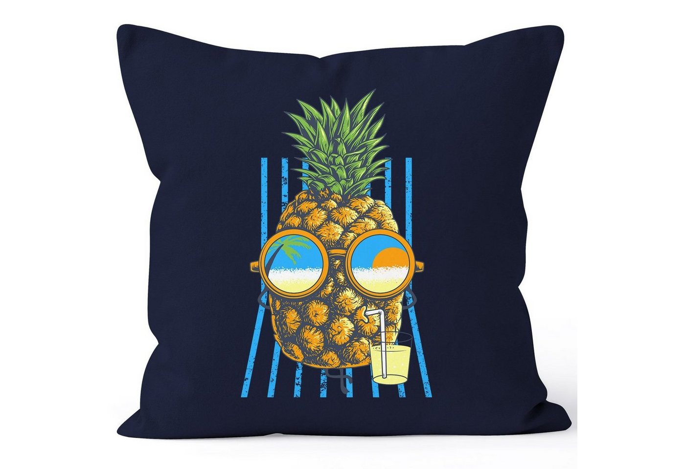 Autiga Dekokissen Kissenbezug chilling Ananas Pinapple Sommer Beach Cocktail 40x40 Autiga® von Autiga