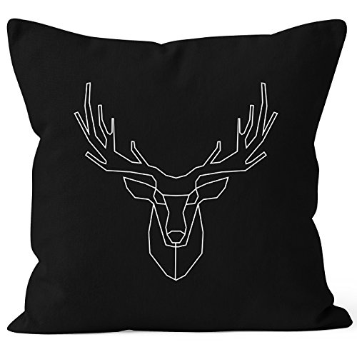 Autiga Kissenbezug Kissen-Hülle Hirsch Polygon Geweih Geometrisch Formen Deko-Kissen 40x40 Baumwolle schwarz 40cm x 40cm Autiga Kissenbezug Kissen-Hülle Hirsch Polygon Geweih Geometrisch Formen Deko-Kissen 40x40 Baumwolle schwarz 40cm x 40cm von Autiga