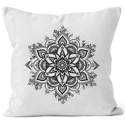 Autiga Kissenbezug Mandala Ornament Bohemian Boho Ethno Kissen-Hülle Deko-Kissen weiß Unisize von Autiga