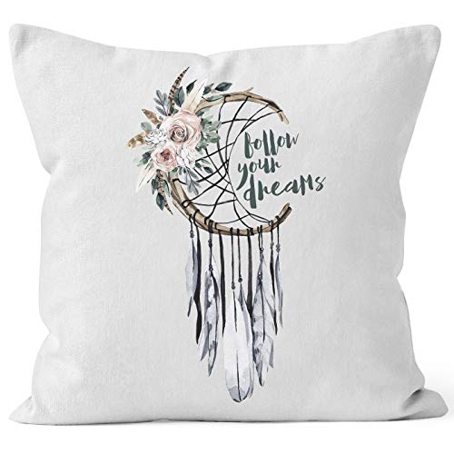 Autiga Kissenbezug Traumfänger Dreamcatcher Follow Your Dreams Spruch Blumen Federn Spruch Boho Kissen-Hülle Deko-Kissen weiß Unisize Autiga Kissenbezug Traumfänger Dreamcatcher Follow Your Dreams Spruch Blumen Federn Spruch Boho Kissen-Hülle Deko-Kissen weiß Unisize von Autiga