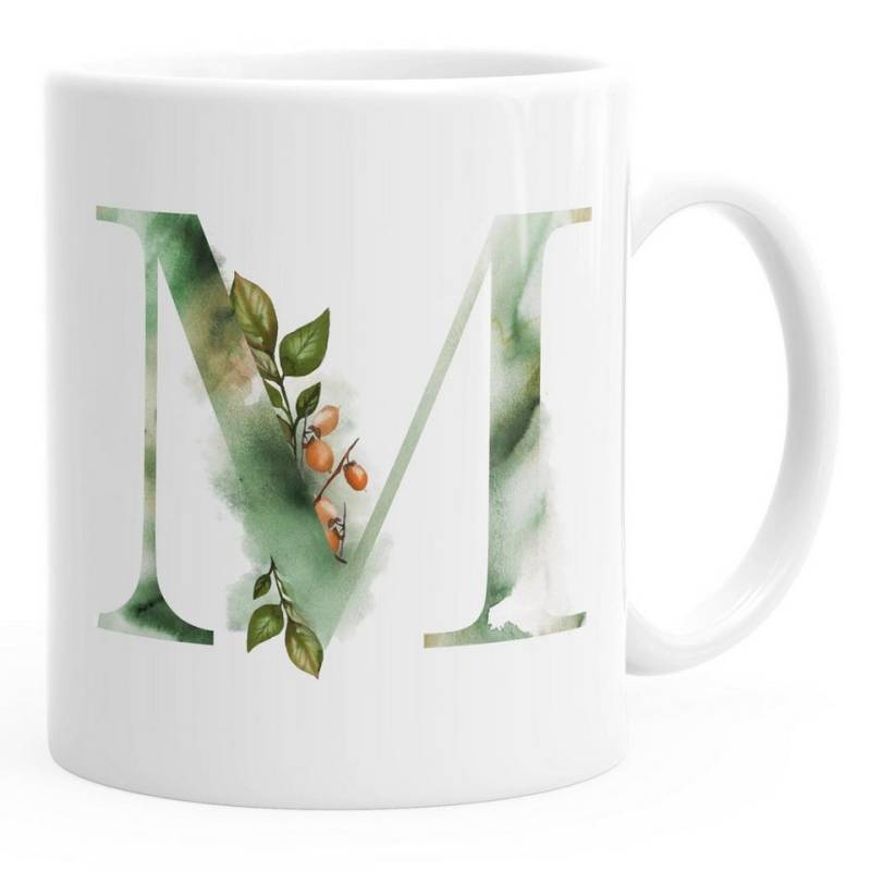 Autiga Tasse Buchstaben-Tasse "[object Object]" Tasse mit Buchstabe Alphabet Monogramm Watercolor gezeichnet Kaffeetasse Autiga®, Keramik von Autiga