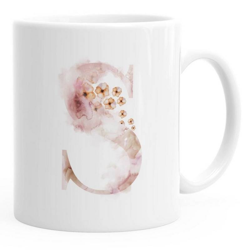 Autiga Tasse Buchstaben-Tasse "[object Object]" Tasse mit Buchstabe Alphabet Monogramm Watercolor gezeichnet Kaffeetasse Autiga®, Keramik von Autiga