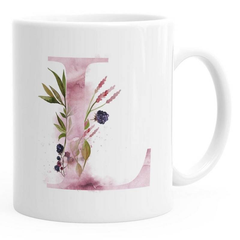 Autiga Tasse Buchstaben-Tasse "[object Object]" Tasse mit Buchstabe Alphabet Monogramm Watercolor gezeichnet Kaffeetasse Autiga®, Keramik von Autiga