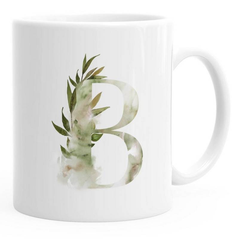 Autiga Tasse Buchstaben-Tasse "[object Object]" Tasse mit Buchstabe Alphabet Monogramm Watercolor gezeichnet Kaffeetasse Autiga®, Keramik von Autiga