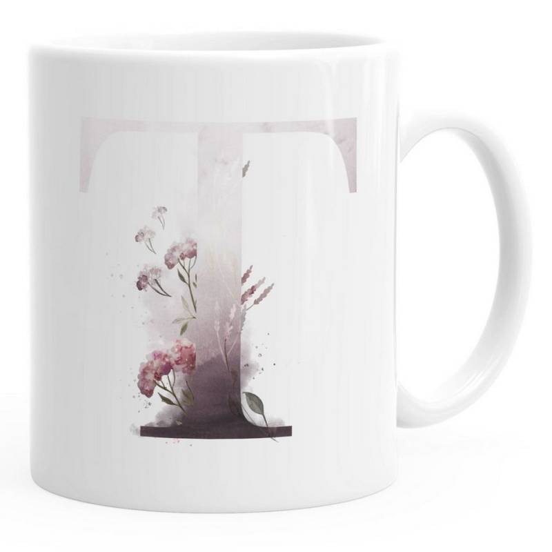 Autiga Tasse Buchstaben-Tasse "[object Object]" Tasse mit Buchstabe Alphabet Monogramm Watercolor gezeichnet Kaffeetasse Autiga®, Keramik von Autiga