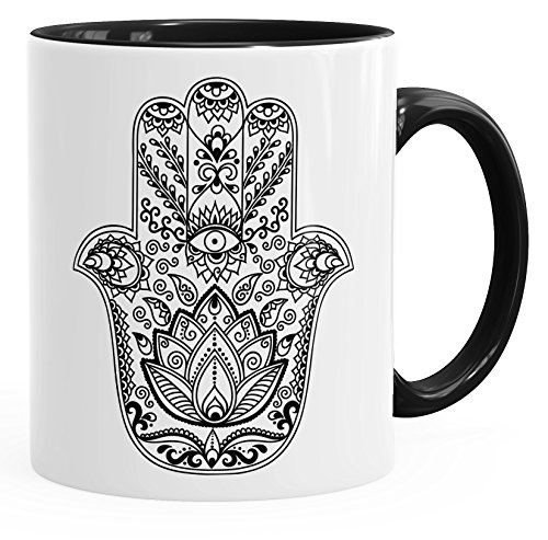 Autiga Tasse Hamsa Hand der Fatima schwarz unisize von Autiga