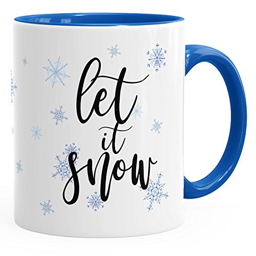 Autiga Tasse Weihnachten Winter Let it Snow Eiskristalle Kaffeetasse Teetasse Keramiktasse royal unisize von Autiga