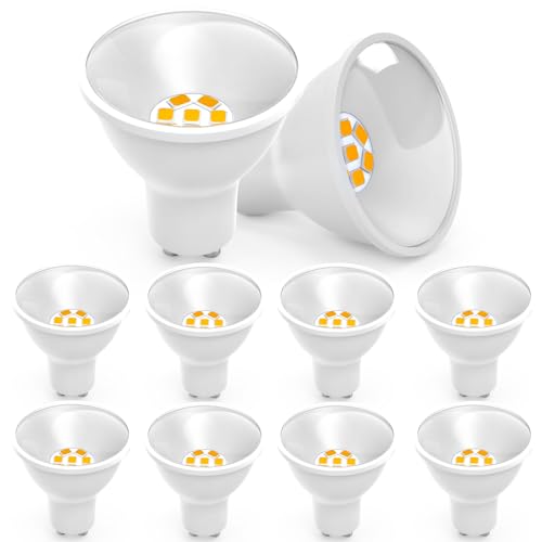 Auting GU10 led warmweiß, gu10 LED Spots 5W Lampe, Ersetzt 70W Halogen, 120° Abstrahlwinkel LED Spot GU10, 800Lm Leuchtmittel, Nicht dimmbar, 10 Stück von Auting