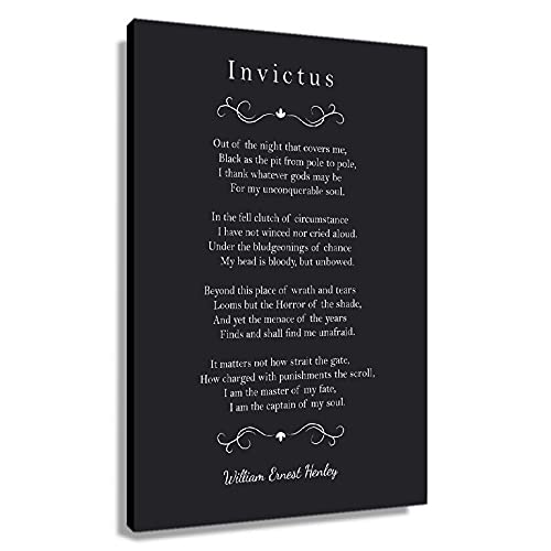 Autlry Invictus Gedicht Inspirierendes Gedicht Gedicht Gedicht von William Ernest Henley Gedicht Gedicht Gerahmte Dekoration 40x60cm von Autlry