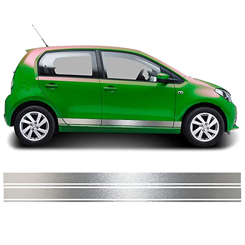 Auto-Dress Seitenstreifen Aufkleber Set/Dekor passend für Seat MII - Motiv: Clean Original (100 White Gloss) von Auto-Dress
