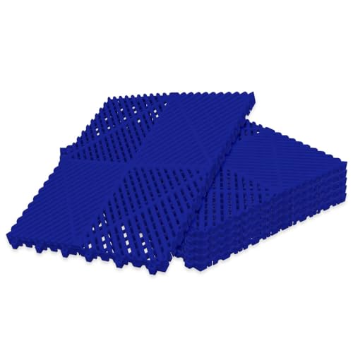 Klicktec Werkstatt-Boden, 6er Set 40x40cm, performance Klick-Fliesen – Garagen-Bodenbelag/Floor (Blau) von Auto-Dress
