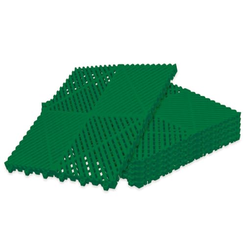 Klicktec Werkstatt-Boden, 6er Set 40x40cm, performance Klick-Fliesen – Garagen-Bodenbelag/Floor (Grün) von Auto-Dress