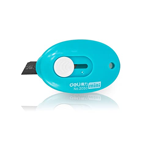 Runde Mini Cutter-Messer Deli SK5 mit ultrascharfer Klinge - Folierer- Grafikmesser (Blau) von Auto-Dress