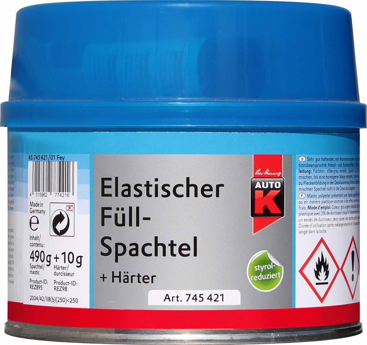 Auto-K Breitspachtel Auto-K Elastischer Füllspachtel + Härter 500g von Auto-K