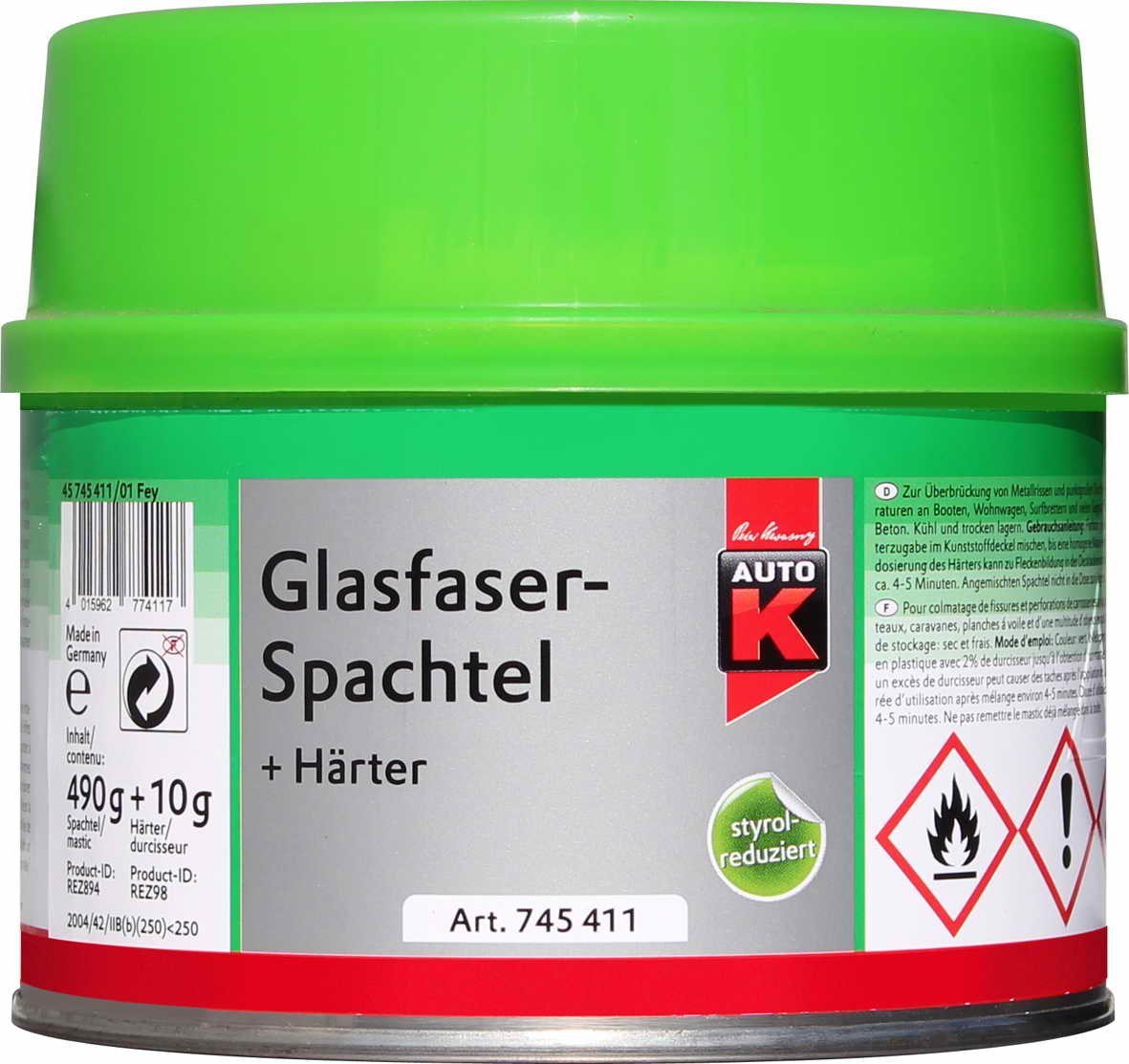 Auto-K Breitspachtel Auto-K Glasfaserspachtel + Härter 500g von Auto-K