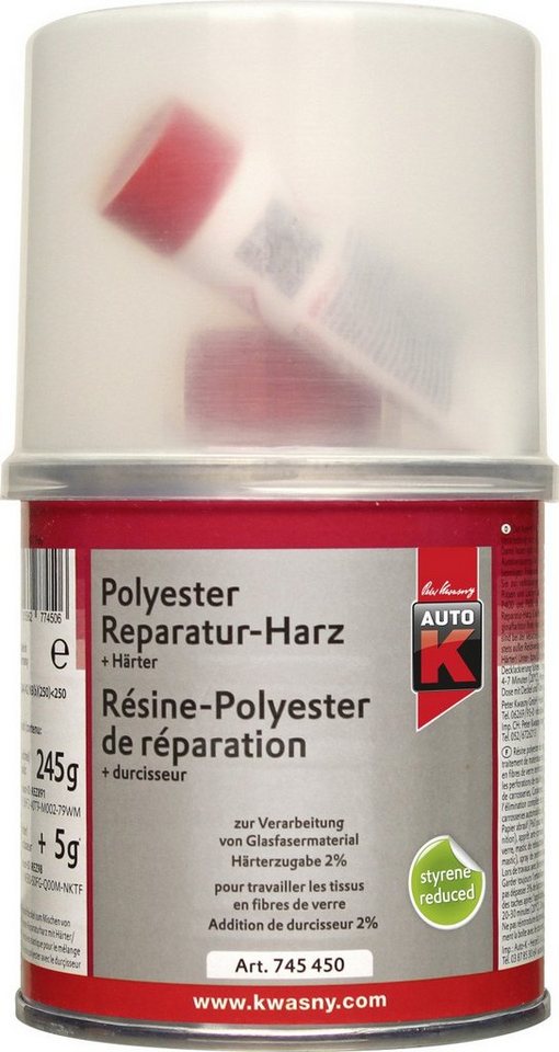 Auto-K Breitspachtel Auto-K Polyester Reparaturharz + Härter 250g von Auto-K