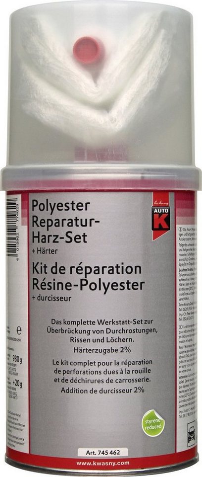 Auto-K Breitspachtel Auto-K Polyester Reparaturharz Set + Härter 1000g von Auto-K