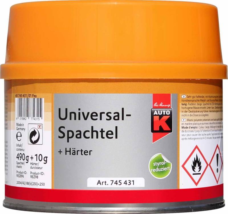 Auto-K Breitspachtel Auto-K Universalspachtel + Härter 500g von Auto-K