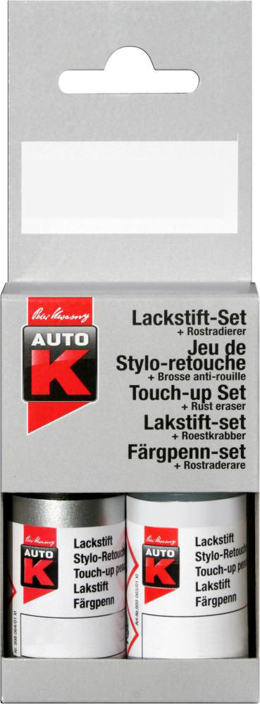 Auto-K Lackstift BMW diamantschwarz-metallic 181 mit Klarlack 2x 9ml von Auto-K