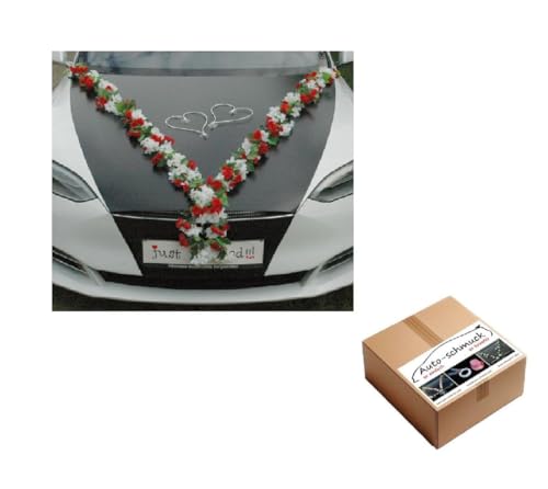 MEHRBLUTIGE Girlande Braut Paar Rose Orchidee Kamelie Deko Dekoration Hochzeit Car Auto Wedding ®Auto-schmuck Deko PKW (Rot) von Auto-schmuck so einfach so kreativ
