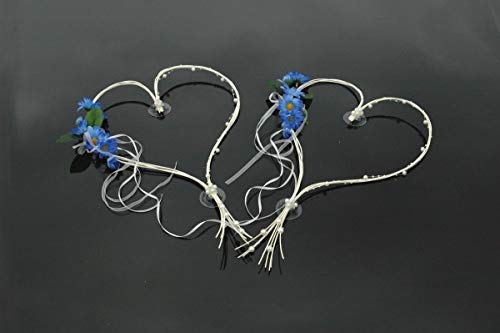 ROMANTISCHE Herzen Autoschmuck Auto Schmuck Braut Paar Rose Deko Dekoration Hochzeit Car Auto Wedding Deko (Blau 5) von Auto-schmuck so einfach so kreativ