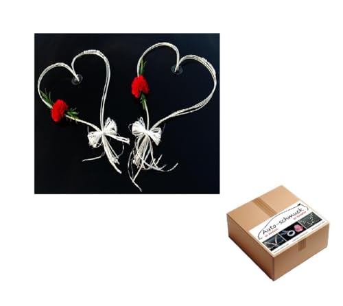 ROMANTISCHE Herzen Autoschmuck Auto Schmuck Braut Paar Rose Deko Dekoration Hochzeit Car Auto Wedding Deko (Rot) von Auto-schmuck so einfach so kreativ