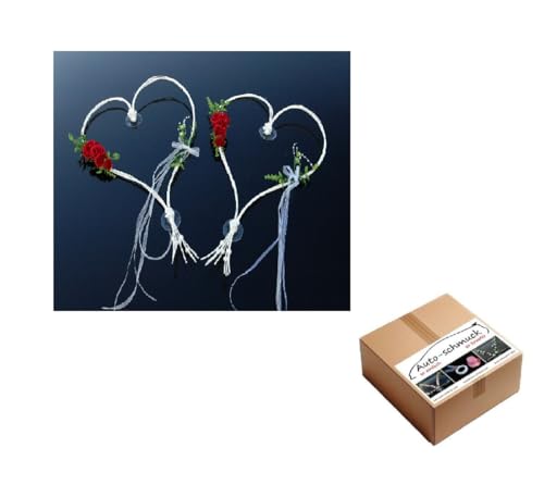 ROMANTISCHE Herzen Autoschmuck Auto Schmuck Braut Paar Rose Deko Dekoration Hochzeit Car Auto Wedding Deko (Rot 6) von Auto-schmuck so einfach so kreativ