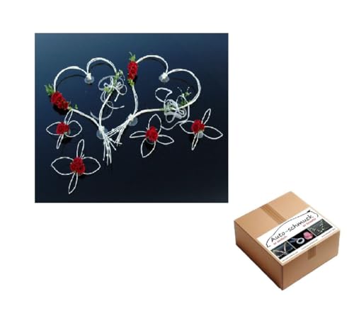 ROMANTISCHE Herzen Autoschmuck Auto Schmuck Braut Paar Rose Deko Dekoration Hochzeit Car Auto Wedding Deko (Rot 6 Set) von Auto-schmuck so einfach so kreativ