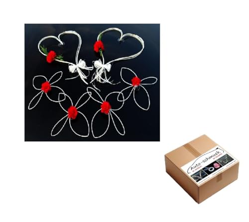 ROMANTISCHE Herzen Autoschmuck Auto Schmuck Braut Paar Rose Deko Dekoration Hochzeit Car Auto Wedding Deko (Rot Set) von Auto-schmuck so einfach so kreativ