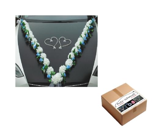 VIP Girlande 30 Azaleen 30 Rosen 18 extrastarken Saugnäpfen 2 x 180 cm Girlande 4 Türgriffdekorationen 2 Rattanherzen Braut Paar Autoschmuck Hochzeit Car Auto Wedding PKW ®Auto-schmuck (Azaleen 8) von Auto-schmuck so einfach so kreativ