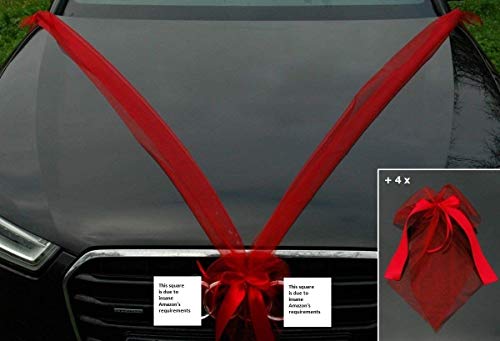 Varianten Auto Schmuck Braut Paar Rose Deko Dekoration Autoschmuck Hochzeit Car Auto Wedding Deko PKW (Grund rot) von Auto-schmuck so einfach so kreativ