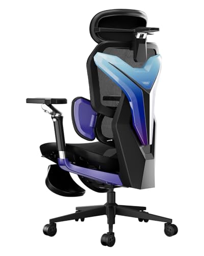 AutoFull G7 Ergonomischer Gaming Stuhl, Gaming-Stühle mit Dynamischer Lendenstütze, 720° Doppelachsen-Dreharmlehnen, 140° Rückenlehnen-Neigung & 4D-Nackenkissen (Laser) von AutoFull